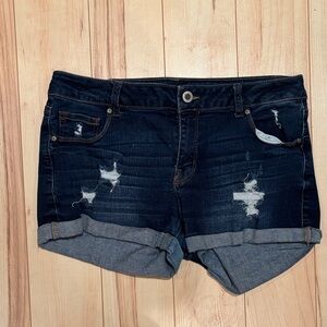 Distressed Denim Shorts